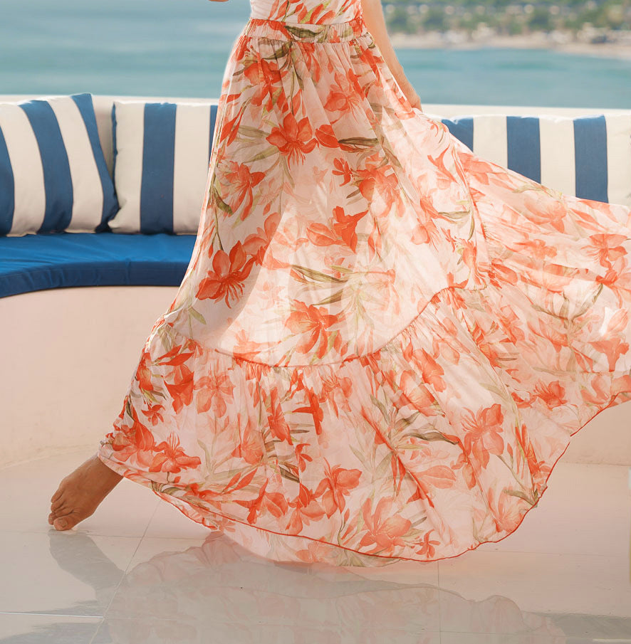 Floral Decoration Printed Sexy Backless Swimsuit Women Bella Mia